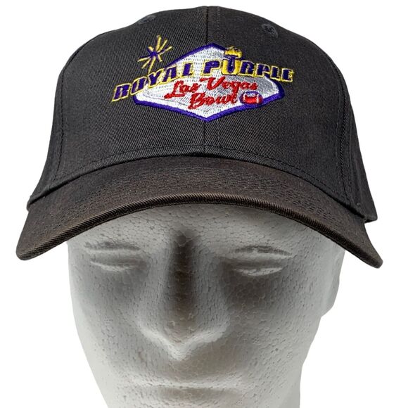 Las Vegas Bowl Hat Cap Gray NCAA College Football Royal Purple 6 Panel Strapback - Picture 2 of 10